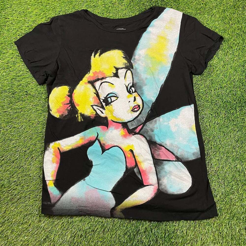 Mighty Fine Disney Tinker Bell Black Graphic T-Shirt XL